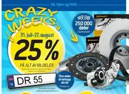 Thansen 25% PÅ ALT AV BILDELER tilbud