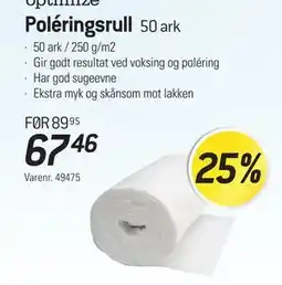 Thansen optimize Poléringsrull 50 ark tilbud
