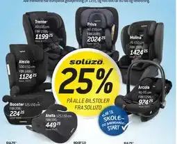 Thansen 25% PÅ ALLE BILSTOLER FRA SOLUZO tilbud