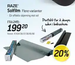 Thansen RAZE Solfilm tilbud