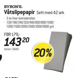 Thansen Våtslipepapir tilbud