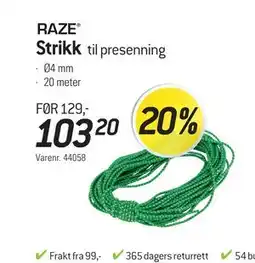 Thansen RAZE Strikk tilbud