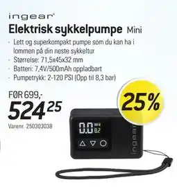 Thansen ingear Elektrisk sykkelpumpe tilbud
