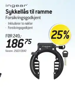Thansen ingear Sykkellås til ramme tilbud