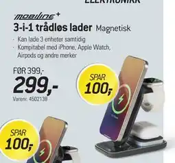Thansen mobiline+ 3-i-1 trådløs lader tilbud
