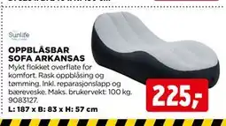 jem & fix OPPBLÅSBAR SOFA ARKANSAS tilbud