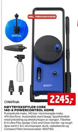jem & fix HØYTRYKKSPYLER CORE 140-6 POWERCONTROL HOME tilbud