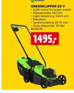 jem & fix GRESSKLIPPER 20 V tilbud