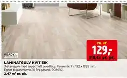 jem & fix LAMINATGULV HVIT EIK tilbud