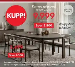 Fagmøbler Karmøy spisebord tilbud