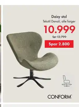 Fagmøbler Daisy stol tilbud