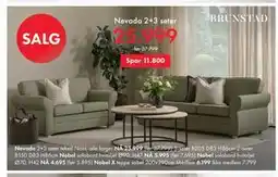 Fagmøbler Nevada 2+3 seter tilbud