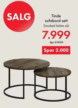 Fagmøbler Tinde sofabord sett tilbud