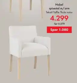 Fagmøbler Nobel spisestol m/arm tilbud