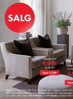 Fagmøbler Nobel lav stol tilbud