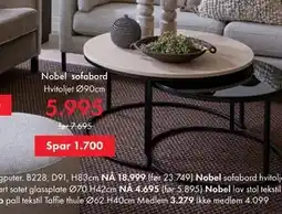 Fagmøbler Nobel sofabord tilbud