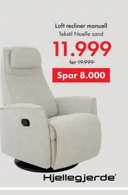 Fagmøbler Loft recliner manuell tilbud