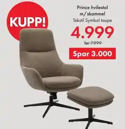 Fagmøbler Prince hvilestol m/skammel tilbud
