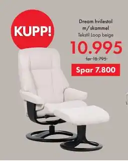 Fagmøbler Dream hvilestol m/skammel tilbud