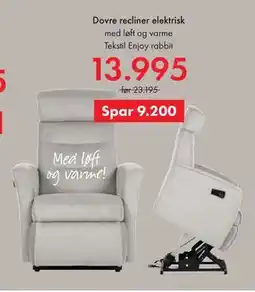 Fagmøbler Dovre recliner elektrisk tilbud