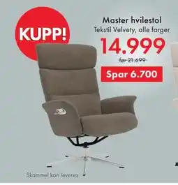 Fagmøbler Master hvilestol tilbud