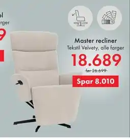 Fagmøbler Master recliner tilbud