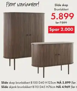 Fagmøbler Slide skap tilbud