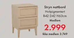 Fagmøbler Stryn nattbord tilbud