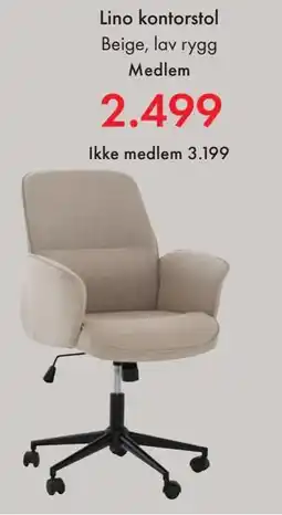 Fagmøbler Lino kontorstol tilbud