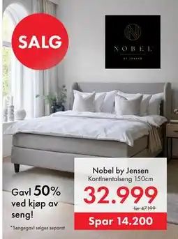 Fagmøbler Nobel by Jensen Kontinentalseng 150cm tilbud