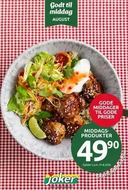 Joker MIDDAGS-PRODUKTER tilbud