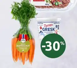 Joker Synnøve Gresk Yoghurt / Gartner Norsk Buntgulrot tilbud