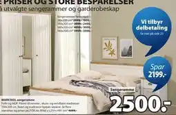 JYSK MARKSKEL sengeramme tilbud