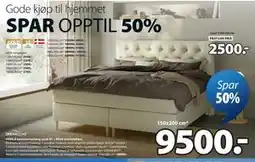 JYSK HEMLA kontinentalseng sand-91 + RESA overmadrass tilbud