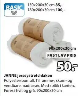 JYSK JANNE jerseystretchlaken tilbud