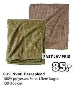 JYSK ROSENVIAL fleecepledd tilbud