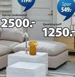 JYSK Sjeselong/puff tilbud
