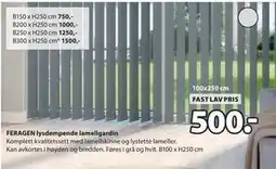 JYSK FERAGEN lysdempende lamellgardin tilbud