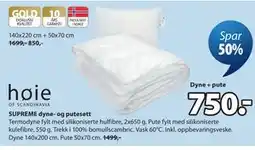JYSK SUPREME dyne- og putesett tilbud