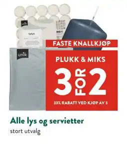 Jacobs Alle lys og servietter tilbud