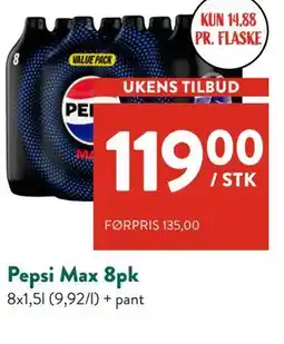Jacobs Pepsi Max 8pk tilbud