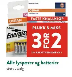 Jacobs Alle lyspærer og batterier tilbud