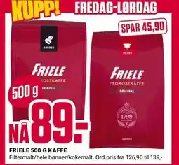 Europris FRIELE 500 G KAFFE tilbud