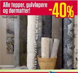Europris Alle tepper, gulvløpere og dørmatter! tilbud