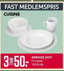 Europris SERVISE HVIT, Medlemspris tilbud