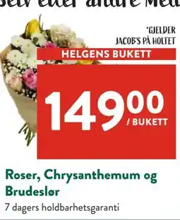 Jacobs Roser, Chrysanthemum og Brudeslør tilbud