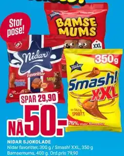 Europris NIDAR SJOKOLADE tilbud