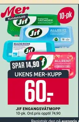 Europris JIF ENGANGSVÅTMOPP, App-pris tilbud