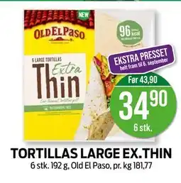Kiwi TORTILLAS LARGE EX.THIN tilbud