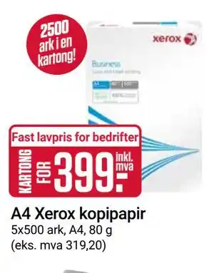 Europris A4 Xerox kopipapir tilbud